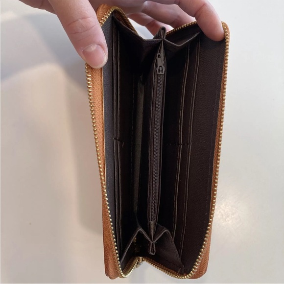 ELIMPAUL Brown Checkbook Coins Cards  Wallet Organizer - Picture 3 of 7